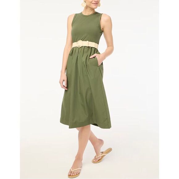 J. Crew Factory NWT High Neck Mix Knit Dress XS in Distress Fatigue - Picture 5 of 13